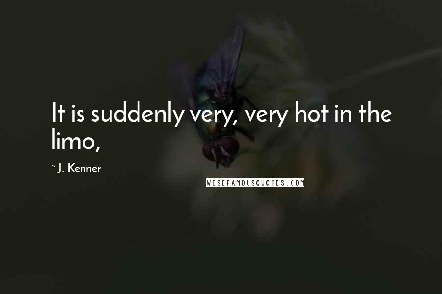 J. Kenner Quotes: It is suddenly very, very hot in the limo,