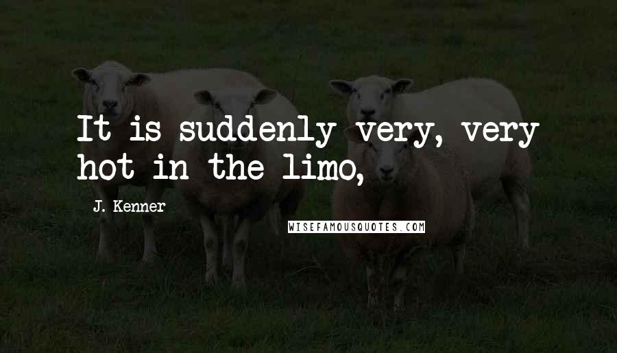 J. Kenner Quotes: It is suddenly very, very hot in the limo,