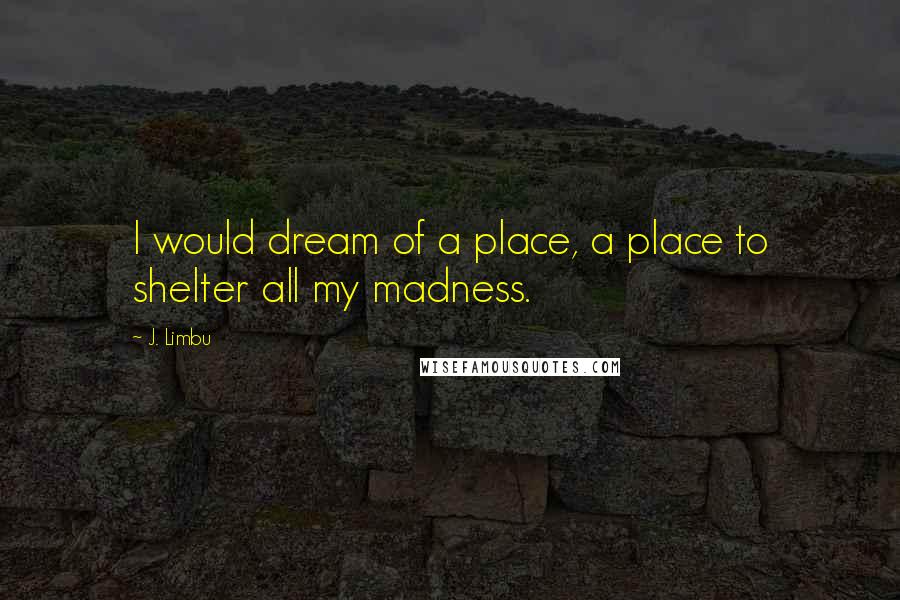 J. Limbu Quotes: I would dream of a place, a place to shelter all my madness.