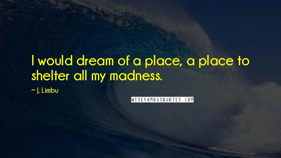 J. Limbu Quotes: I would dream of a place, a place to shelter all my madness.