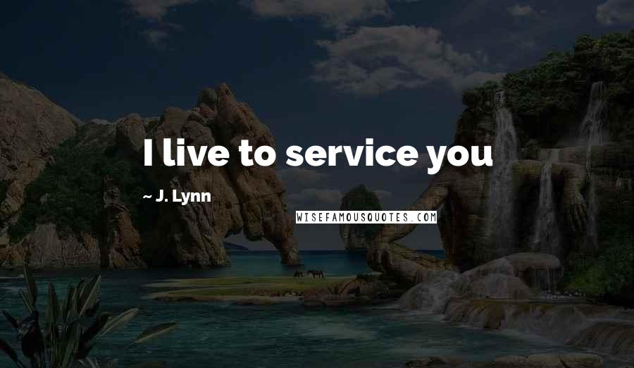 J. Lynn Quotes: I live to service you