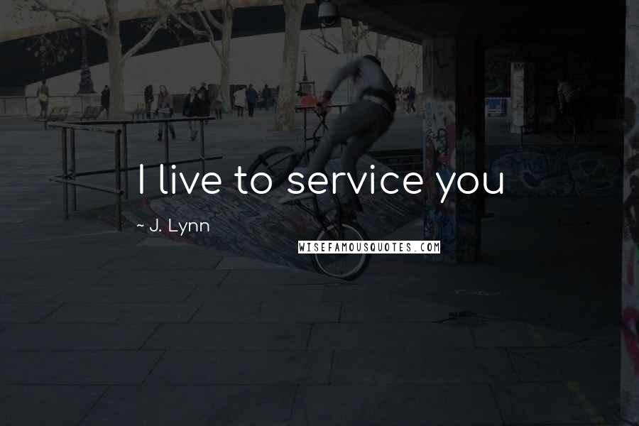 J. Lynn Quotes: I live to service you