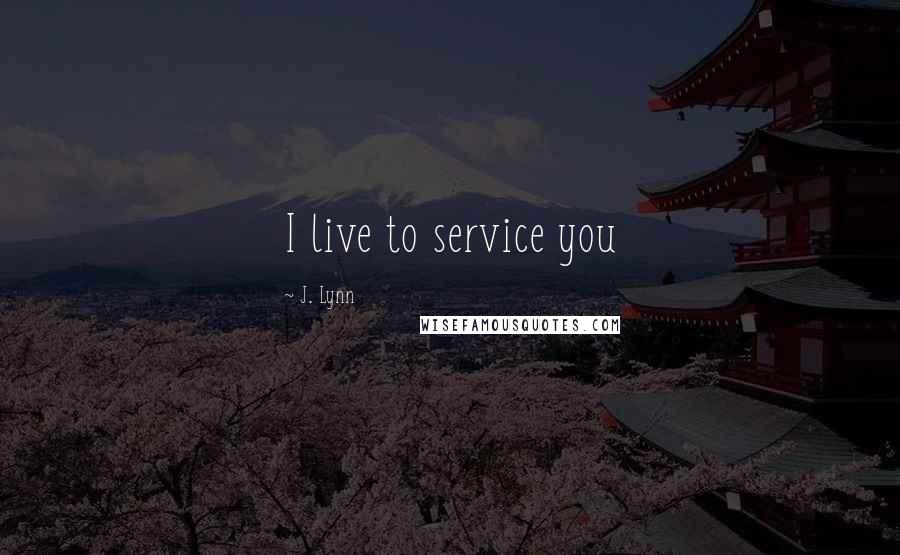 J. Lynn Quotes: I live to service you