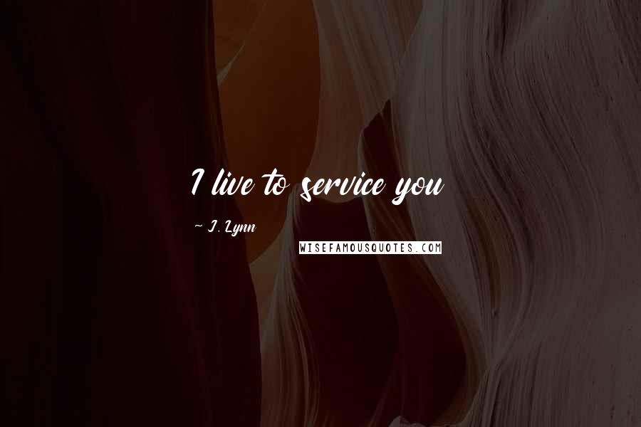 J. Lynn Quotes: I live to service you