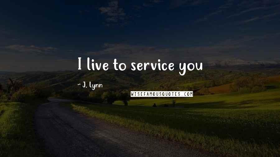 J. Lynn Quotes: I live to service you