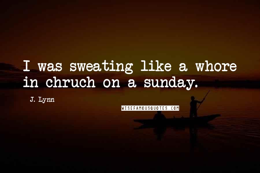 J. Lynn Quotes: I was sweating like a whore in chruch on a sunday.
