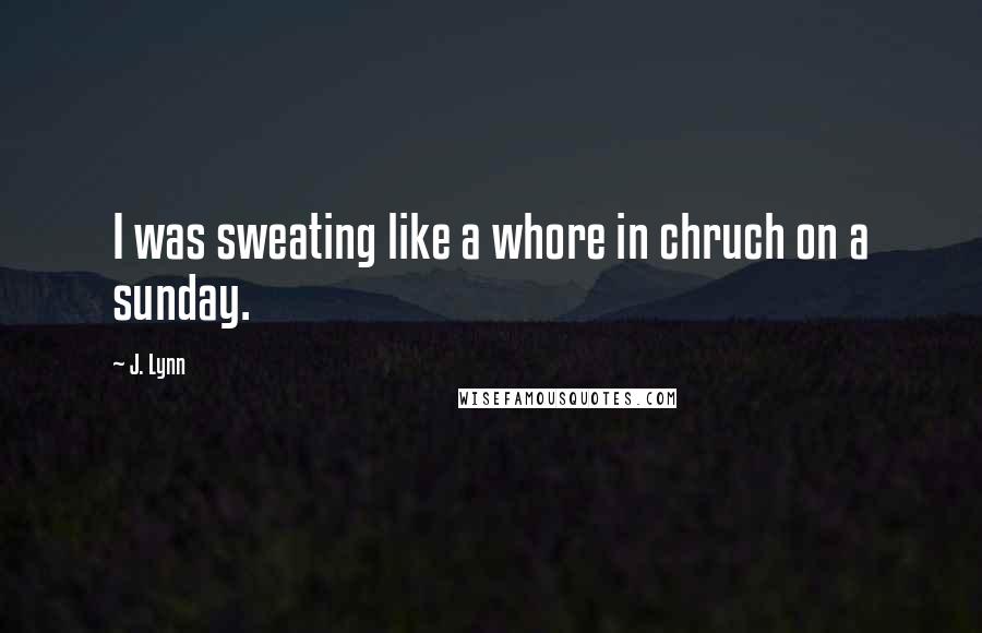 J. Lynn Quotes: I was sweating like a whore in chruch on a sunday.