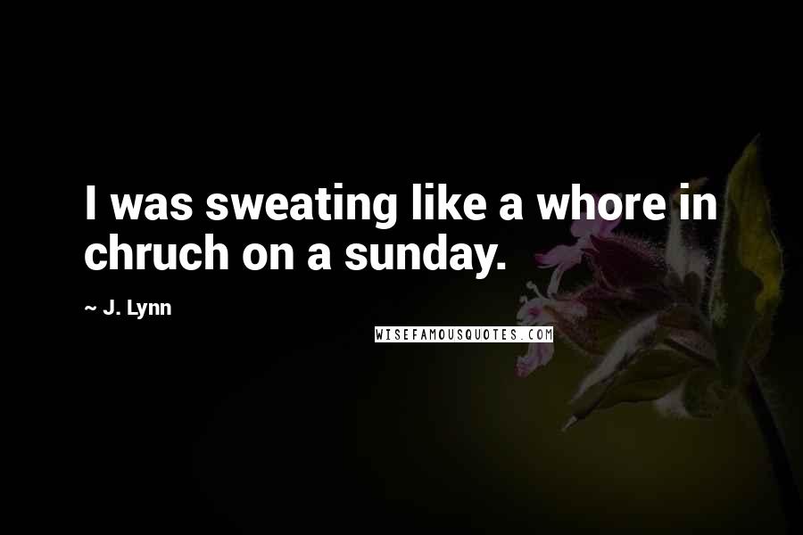 J. Lynn Quotes: I was sweating like a whore in chruch on a sunday.