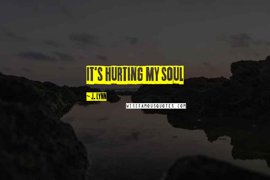 J. Lynn Quotes: It's hurting my soul