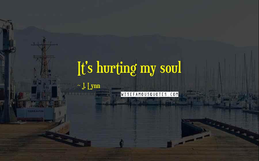 J. Lynn Quotes: It's hurting my soul