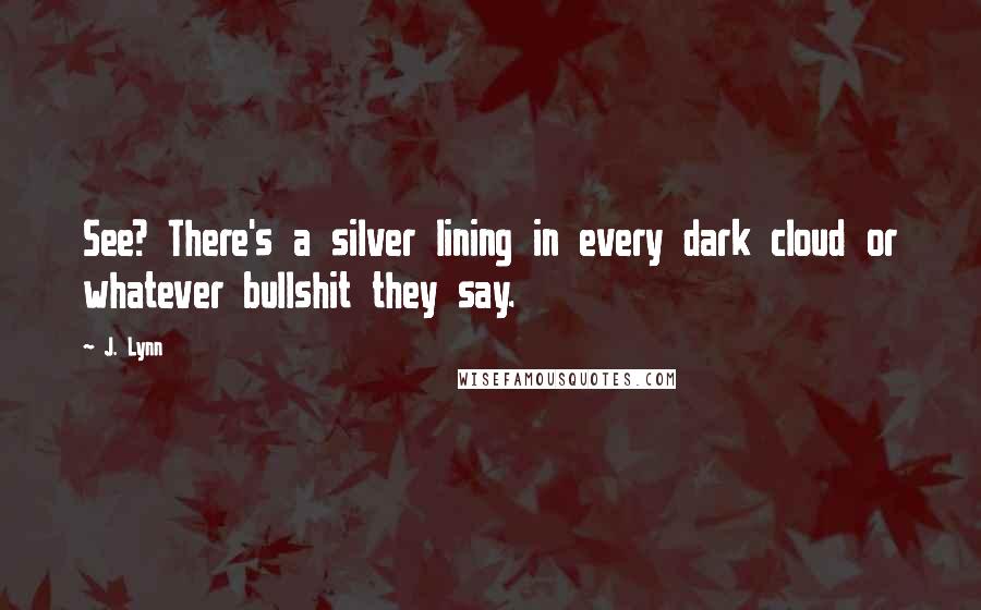 J. Lynn Quotes: See? There's a silver lining in every dark cloud or whatever bullshit they say.