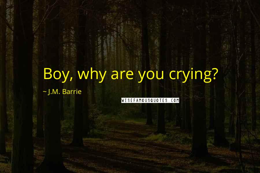 J.M. Barrie Quotes: Boy, why are you crying?