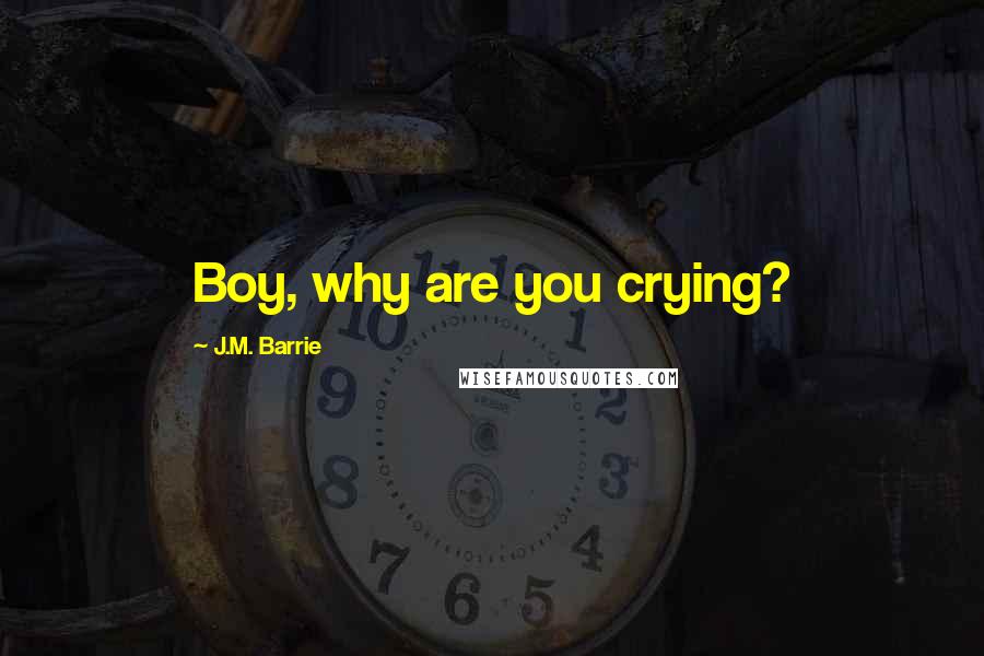 J.M. Barrie Quotes: Boy, why are you crying?