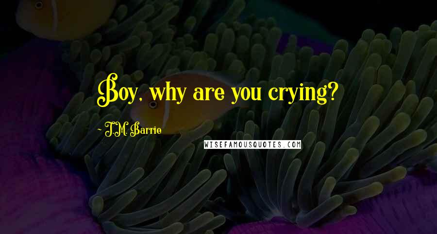 J.M. Barrie Quotes: Boy, why are you crying?