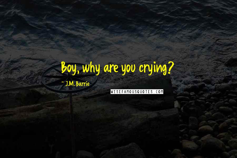 J.M. Barrie Quotes: Boy, why are you crying?