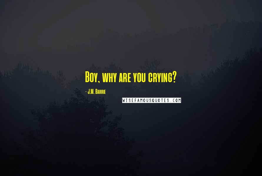 J.M. Barrie Quotes: Boy, why are you crying?