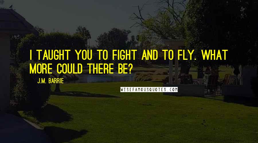 J.M. Barrie Quotes: I taught you to fight and to fly. What more could there be?