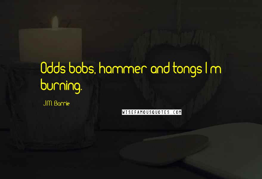 J.M. Barrie Quotes: Odds bobs, hammer and tongs I'm burning.