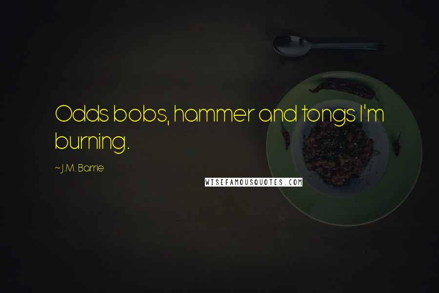 J.M. Barrie Quotes: Odds bobs, hammer and tongs I'm burning.