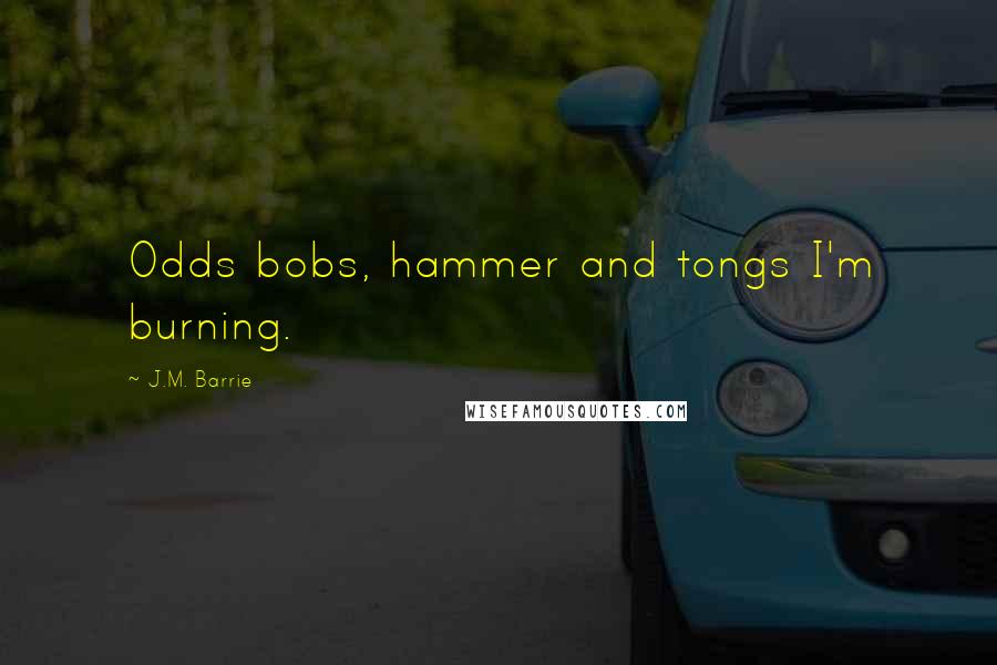 J.M. Barrie Quotes: Odds bobs, hammer and tongs I'm burning.