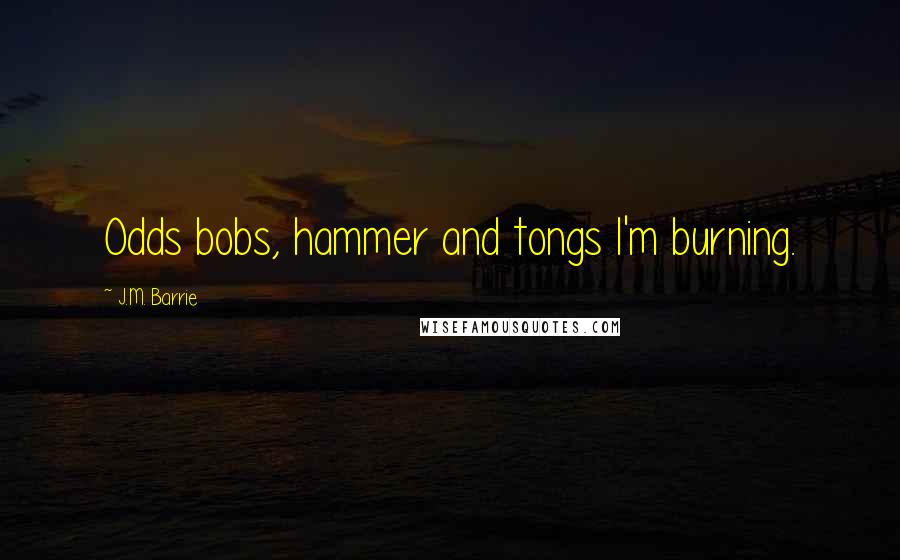 J.M. Barrie Quotes: Odds bobs, hammer and tongs I'm burning.