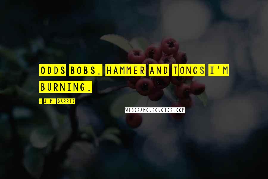 J.M. Barrie Quotes: Odds bobs, hammer and tongs I'm burning.