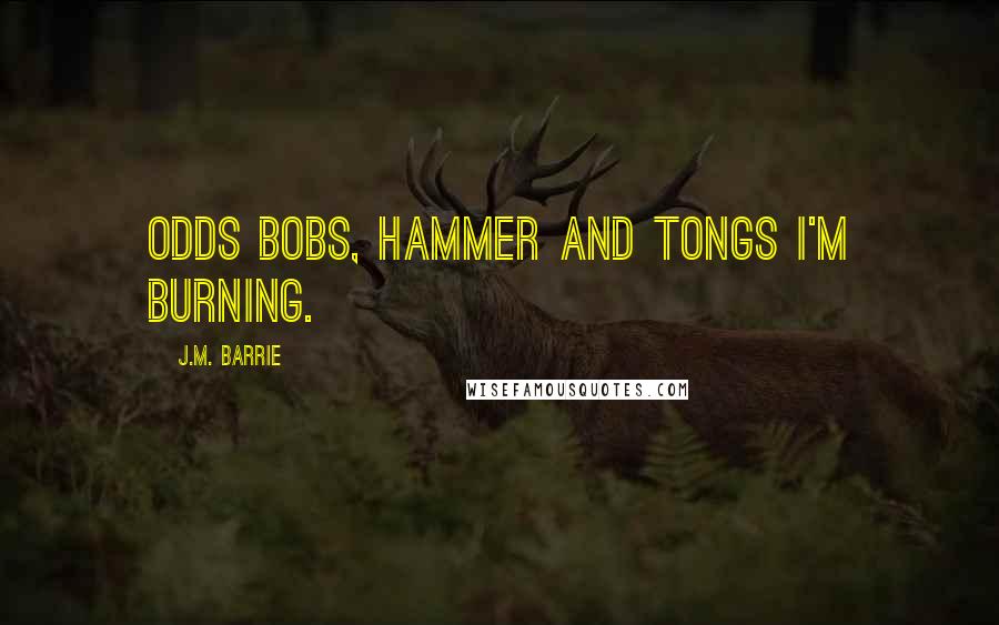 J.M. Barrie Quotes: Odds bobs, hammer and tongs I'm burning.