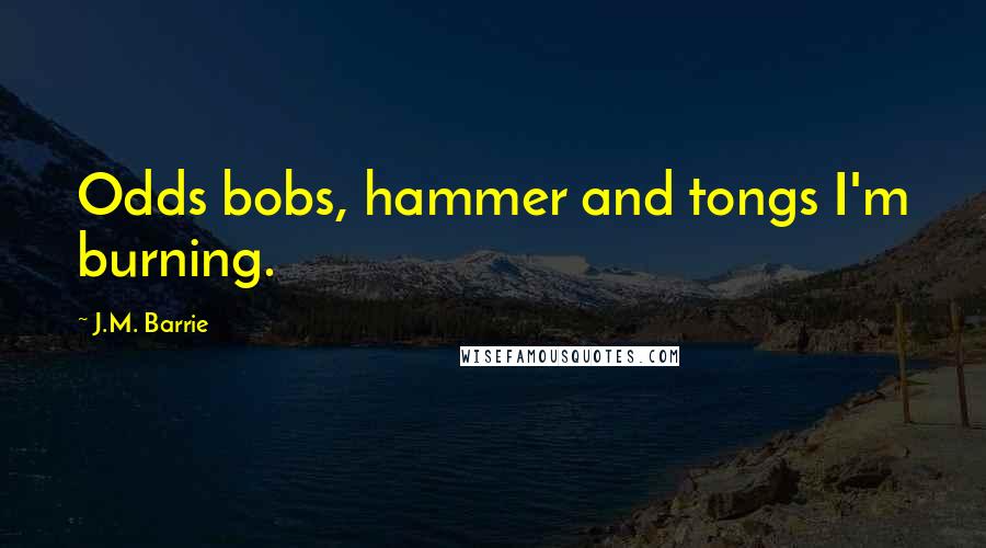 J.M. Barrie Quotes: Odds bobs, hammer and tongs I'm burning.