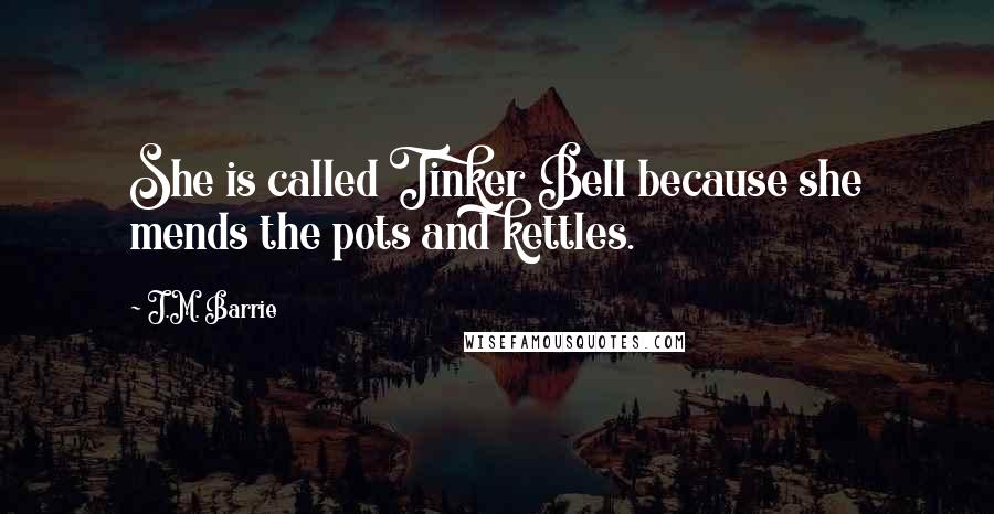 J.M. Barrie Quotes: She is called Tinker Bell because she mends the pots and kettles.