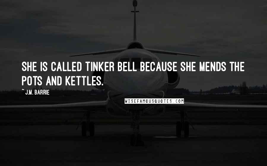 J.M. Barrie Quotes: She is called Tinker Bell because she mends the pots and kettles.