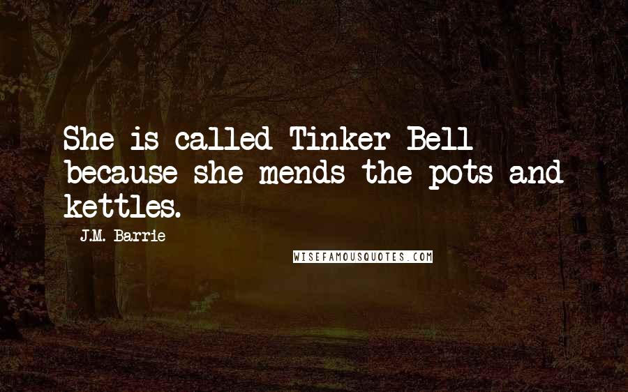 J.M. Barrie Quotes: She is called Tinker Bell because she mends the pots and kettles.