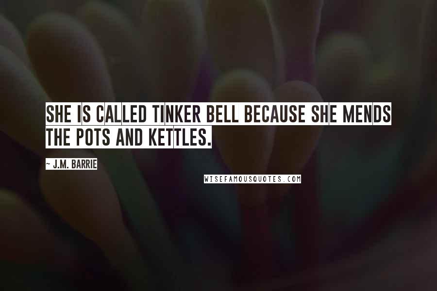 J.M. Barrie Quotes: She is called Tinker Bell because she mends the pots and kettles.