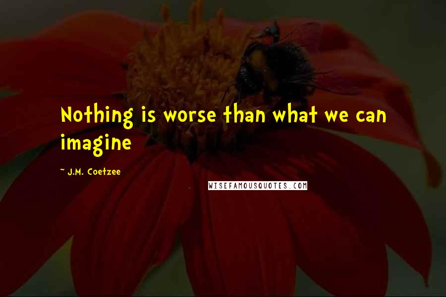 J.M. Coetzee Quotes: Nothing is worse than what we can imagine