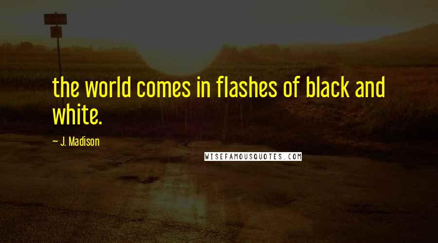 J. Madison Quotes: the world comes in flashes of black and white.