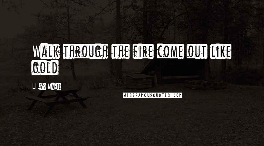 J. Marie Quotes: Walk through the fire come out like gold