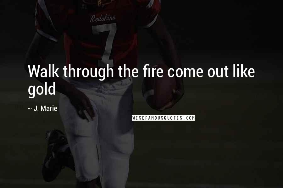 J. Marie Quotes: Walk through the fire come out like gold