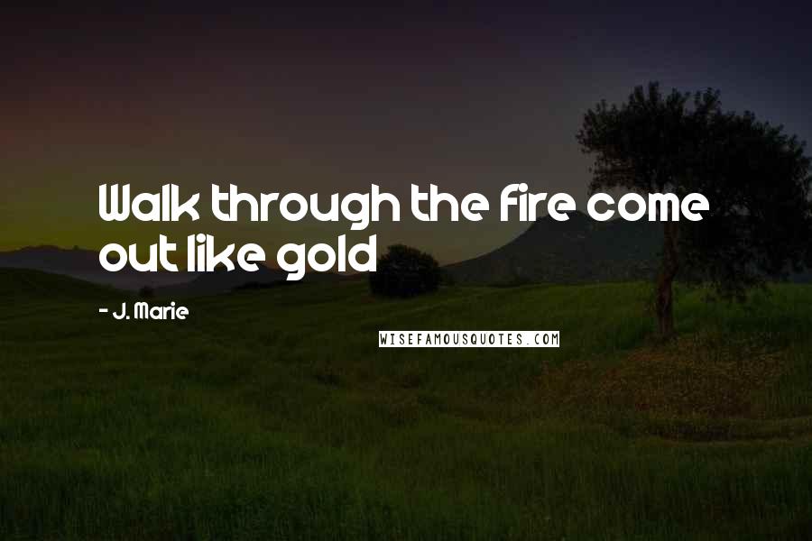 J. Marie Quotes: Walk through the fire come out like gold