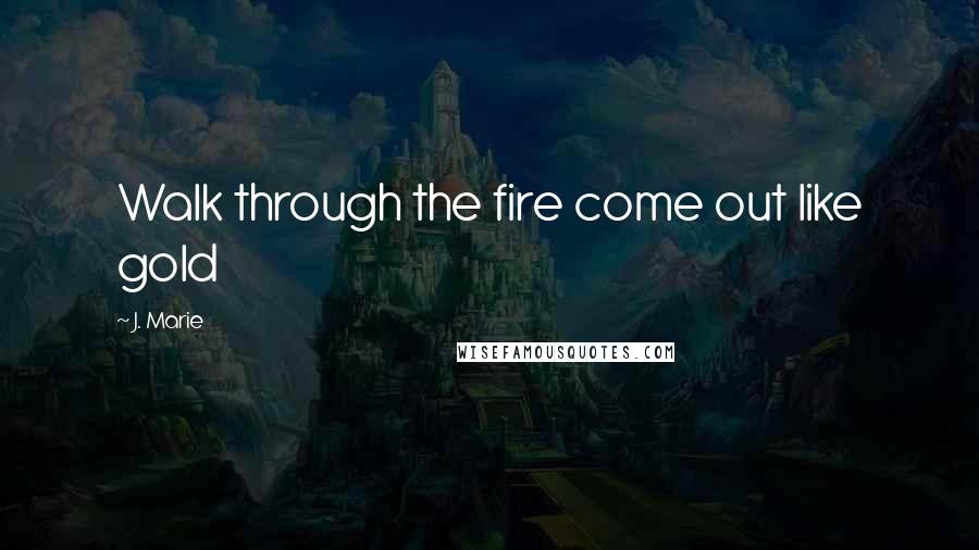 J. Marie Quotes: Walk through the fire come out like gold