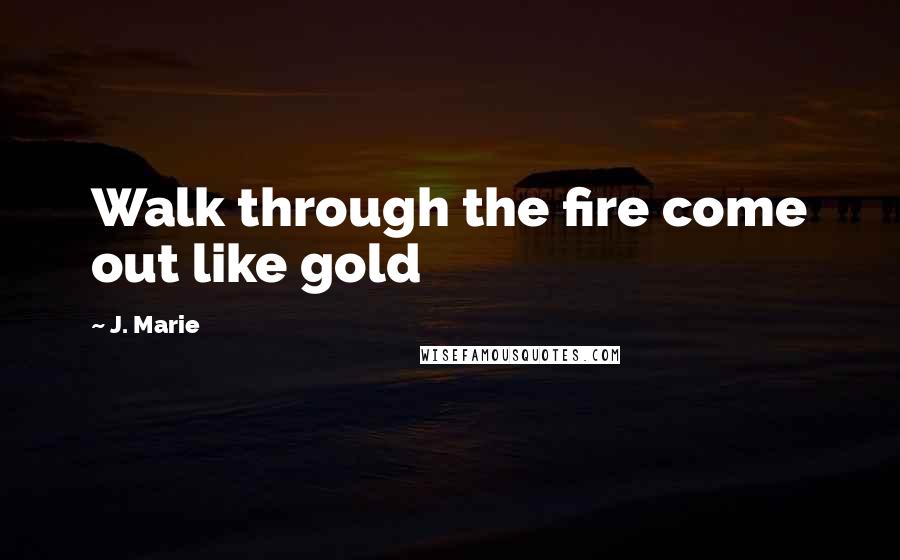 J. Marie Quotes: Walk through the fire come out like gold