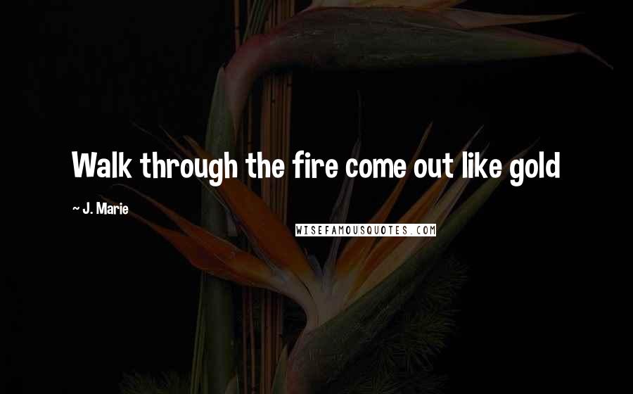 J. Marie Quotes: Walk through the fire come out like gold