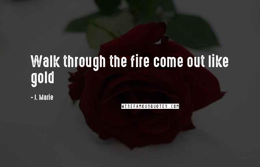 J. Marie Quotes: Walk through the fire come out like gold