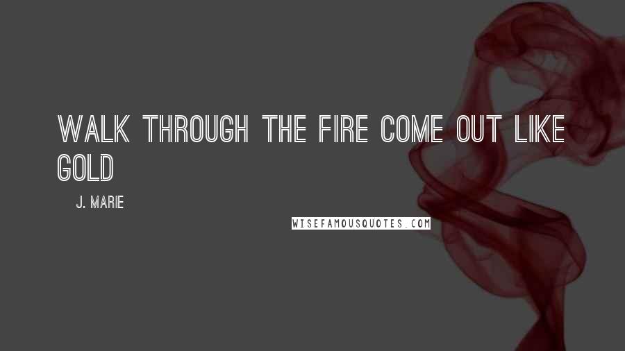 J. Marie Quotes: Walk through the fire come out like gold