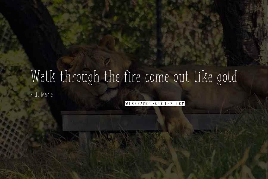 J. Marie Quotes: Walk through the fire come out like gold