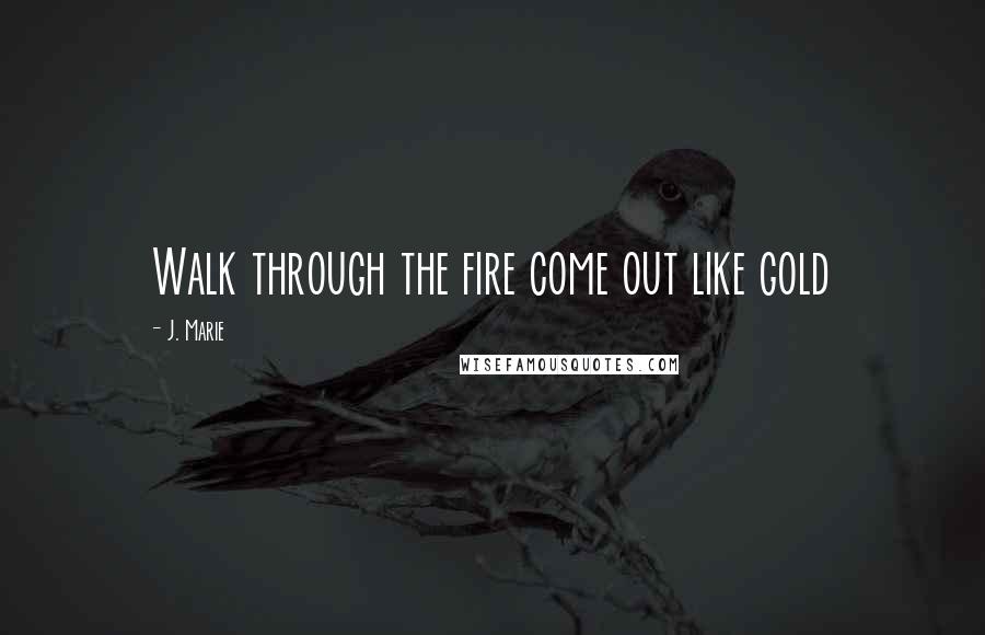 J. Marie Quotes: Walk through the fire come out like gold
