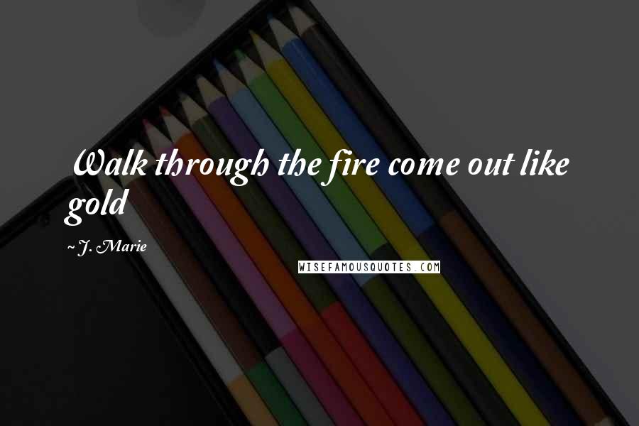 J. Marie Quotes: Walk through the fire come out like gold