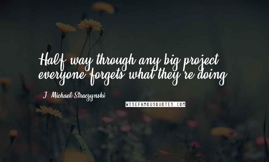 J. Michael Straczynski Quotes: Half-way through any big project, everyone forgets what they're doing.