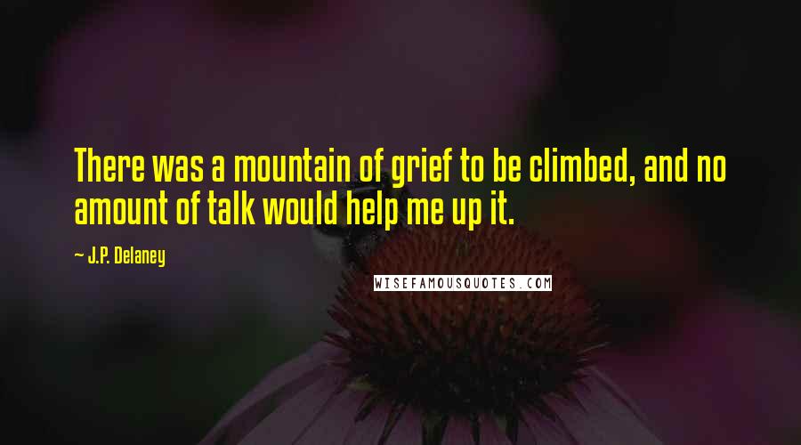 J.P. Delaney Quotes: There was a mountain of grief to be climbed, and no amount of talk would help me up it.