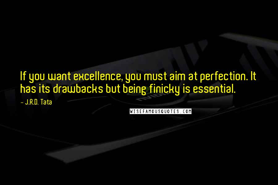 J.R.D. Tata Quotes: If you want excellence, you must aim at perfection. It has its drawbacks but being finicky is essential.