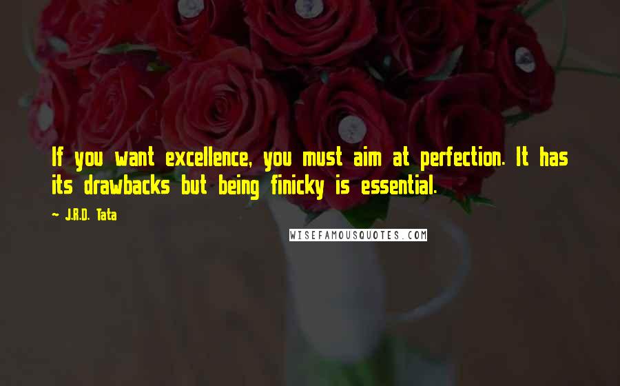 J.R.D. Tata Quotes: If you want excellence, you must aim at perfection. It has its drawbacks but being finicky is essential.