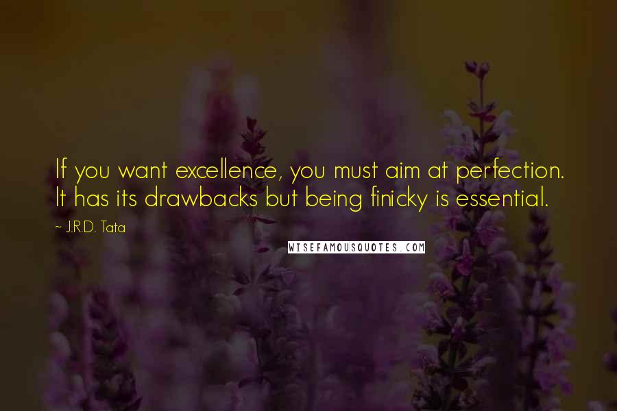 J.R.D. Tata Quotes: If you want excellence, you must aim at perfection. It has its drawbacks but being finicky is essential.